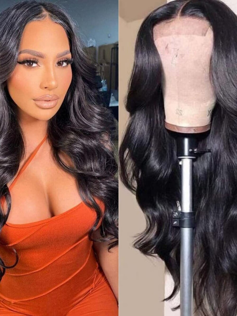 4x6 Lace Closure Wig Human Hair Natural Color Three-Dimensional Body Wave Densit